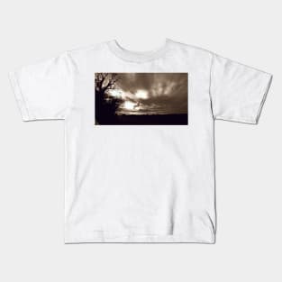 Mono stormy sky Kids T-Shirt